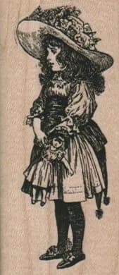 Girl Holding Doll 1 1/2 x 3 1/4-0