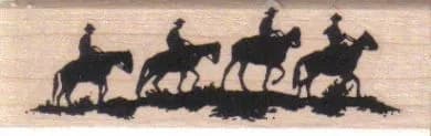 Four Riding Cowboys 1 x 2 3/4-0