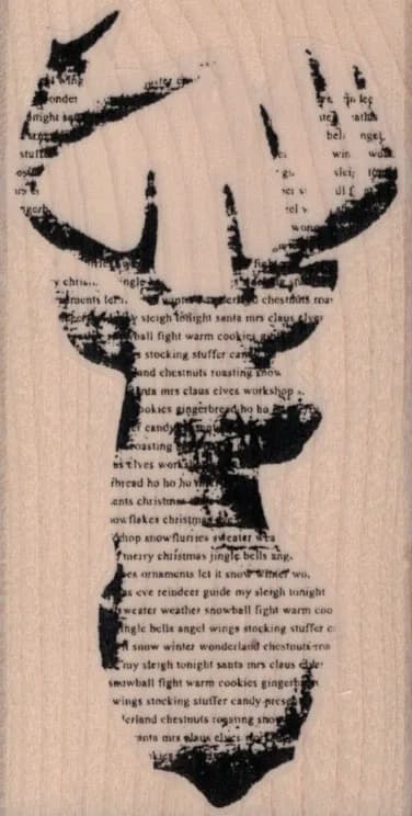 Christmas Saying Reindeer Head 2 x 3 3/4-0